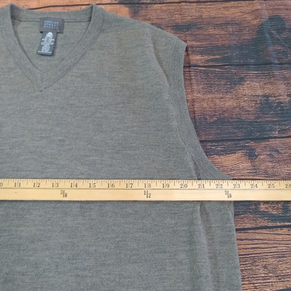 Mercer Street Studio 100% Merino Wool Sweater Vest Men's XL Green‎